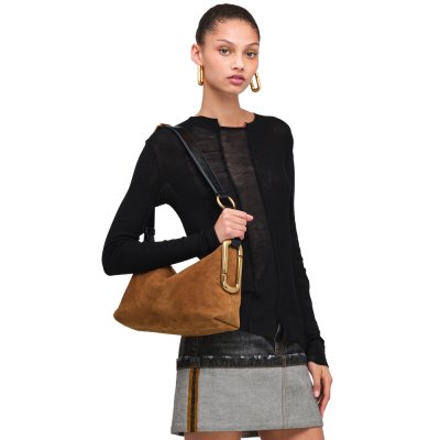 THE SCENE MEDIUM SHOULDER BAG IN SUEDE